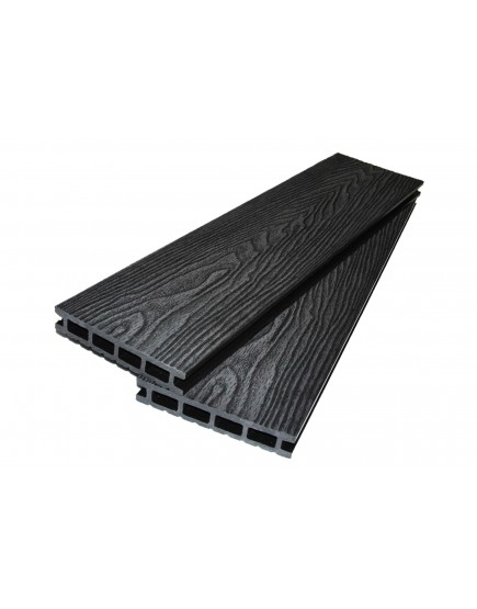 Террасная доска ДПК ExtraWood Forest 3D Bark Black Onyx (Черный Оникс), глубокое тиснение